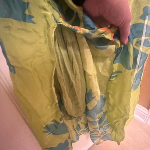 Gigi Moda blue, green, and orange silk maxi dress - Picture 5 of 7